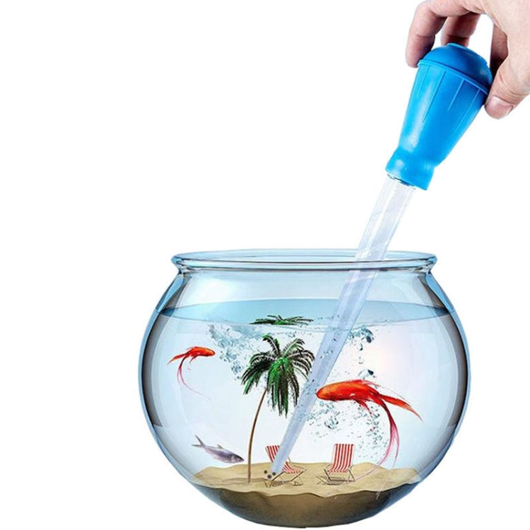 Small Fish Tank Water Change Suction Pooper Manual Mini Suction Tube(Blue)