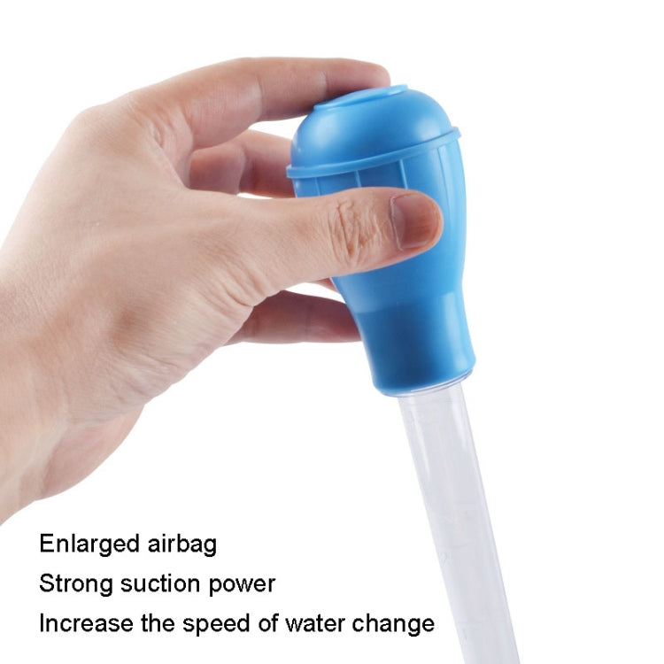 Small Fish Tank Water Change Suction Pooper Manual Mini Suction Tube(Blue)
