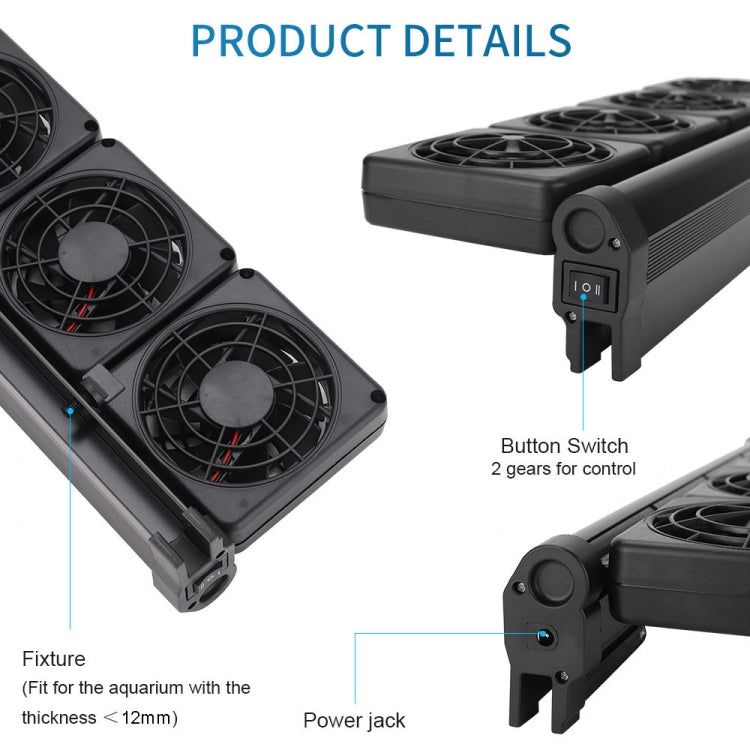 Fish Tank Cooling Fan Cooling Silent Aquarium Fan, Specification: 2 Head UK Plug