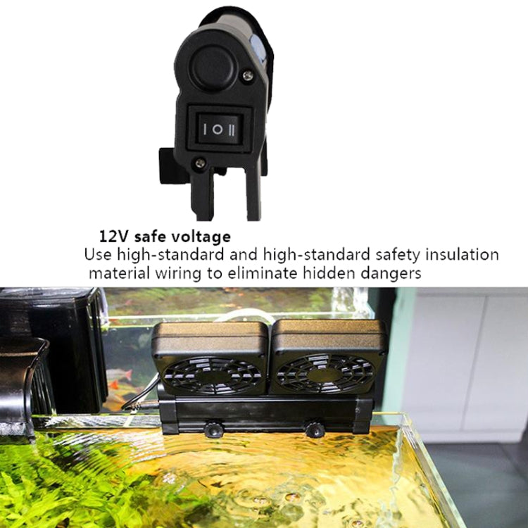 Fish Tank Cooling Fan Cooling Silent Aquarium Fan, Specification: 2 Head UK Plug