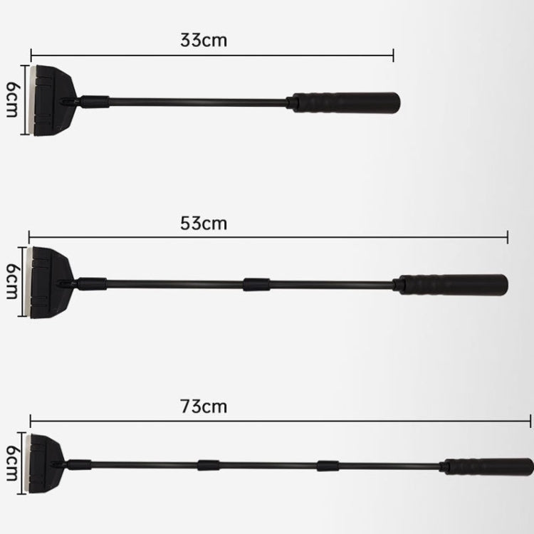 53cm 2 Section Fish Tank Algae Scraper Widen Aquarium Long Handle Scraper(Black)