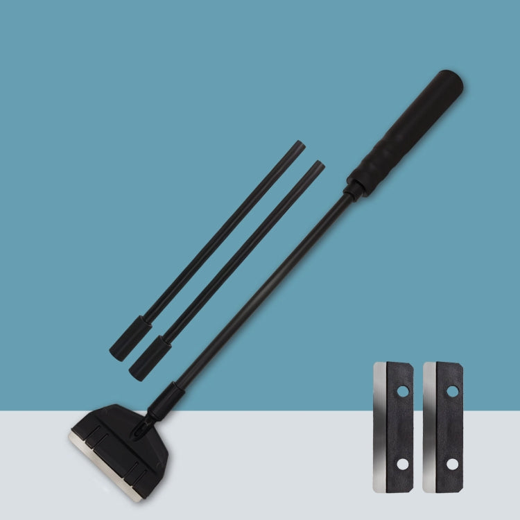 73cm 3 Section+2 Blades Fish Tank Algae Scraper Widen Aquarium Long Handle Scraper(Black)