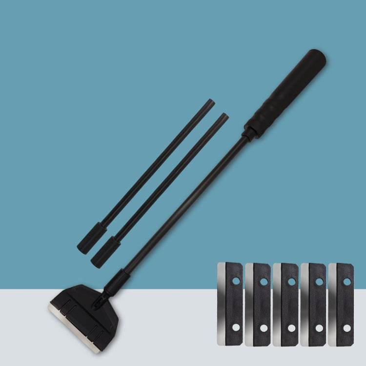 73cm 3 Section+5 Blades Fish Tank Algae Scraper Widen Aquarium Long Handle Scraper(Black)