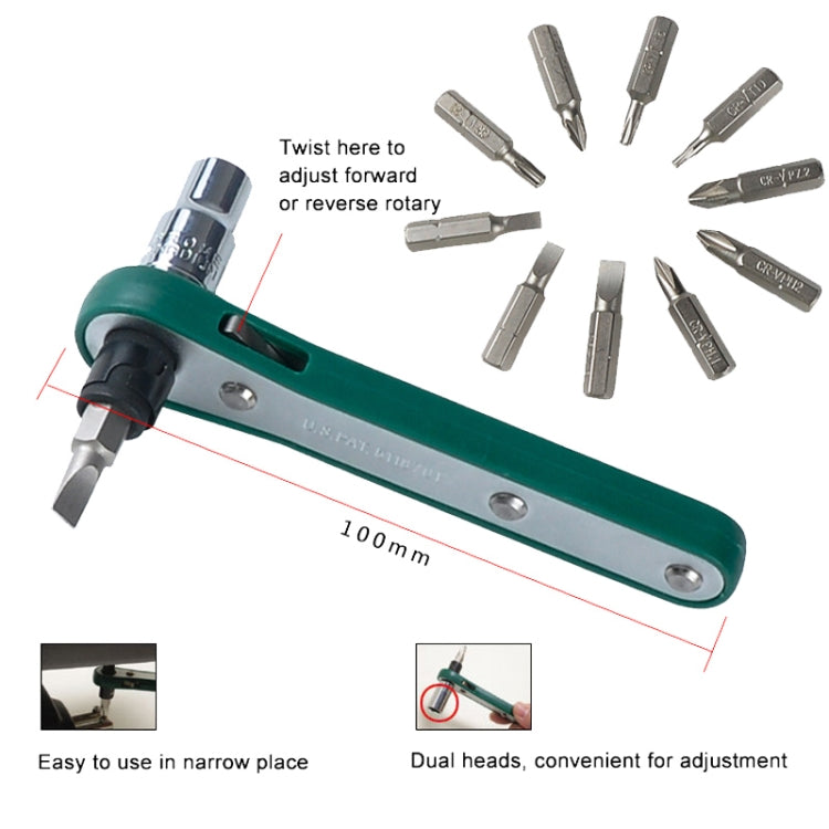 ProsKit 1PK-202A 16 In 1 Socket Driver Head Ratchet Wrench Set