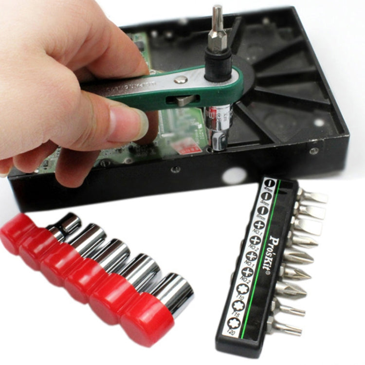 ProsKit 1PK-202A 16 In 1 Socket Driver Head Ratchet Wrench Set