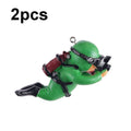 2pcs Fish Tank Diver Aquarium Ornaments Aquascape Decorations(With Camera Green)