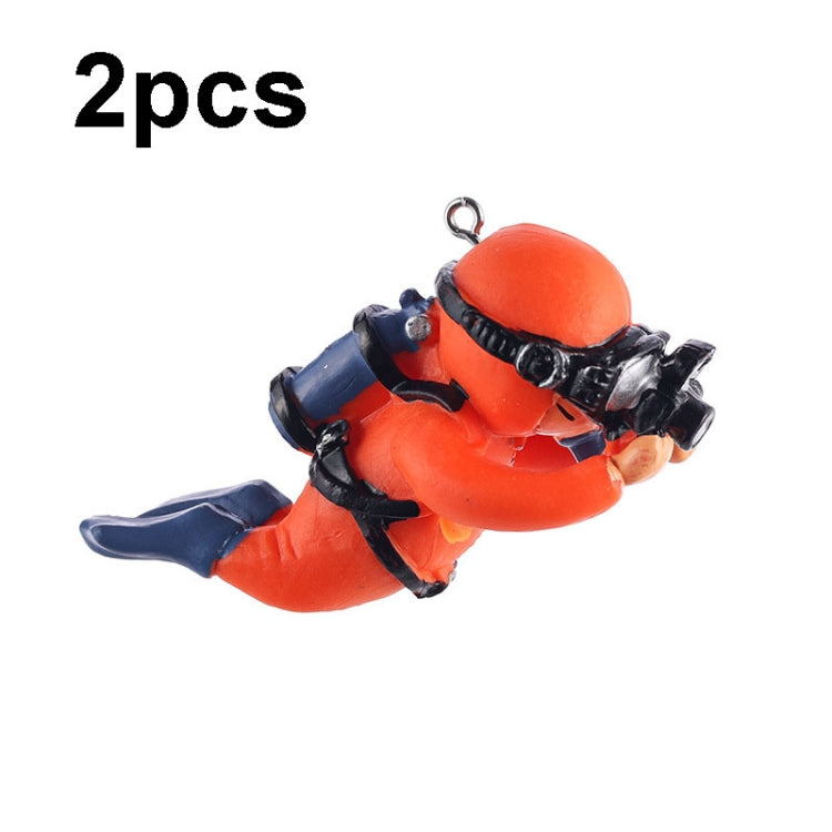2pcs Fish Tank Diver Aquarium Ornaments Aquascape Decorations(With Camera Orange)