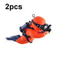 2pcs Fish Tank Diver Aquarium Ornaments Aquascape Decorations(With Camera Orange)