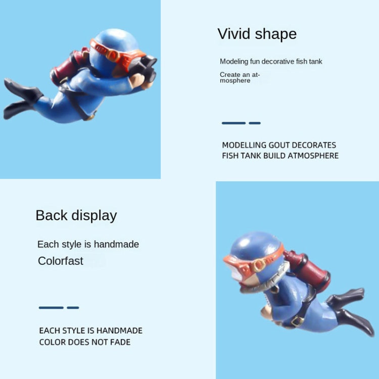 2pcs Fish Tank Diver Aquarium Ornaments Aquascape Decorations(With Camera Blue)
