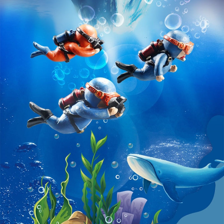 2pcs Fish Tank Diver Aquarium Ornaments Aquascape Decorations(With Camera Orange)