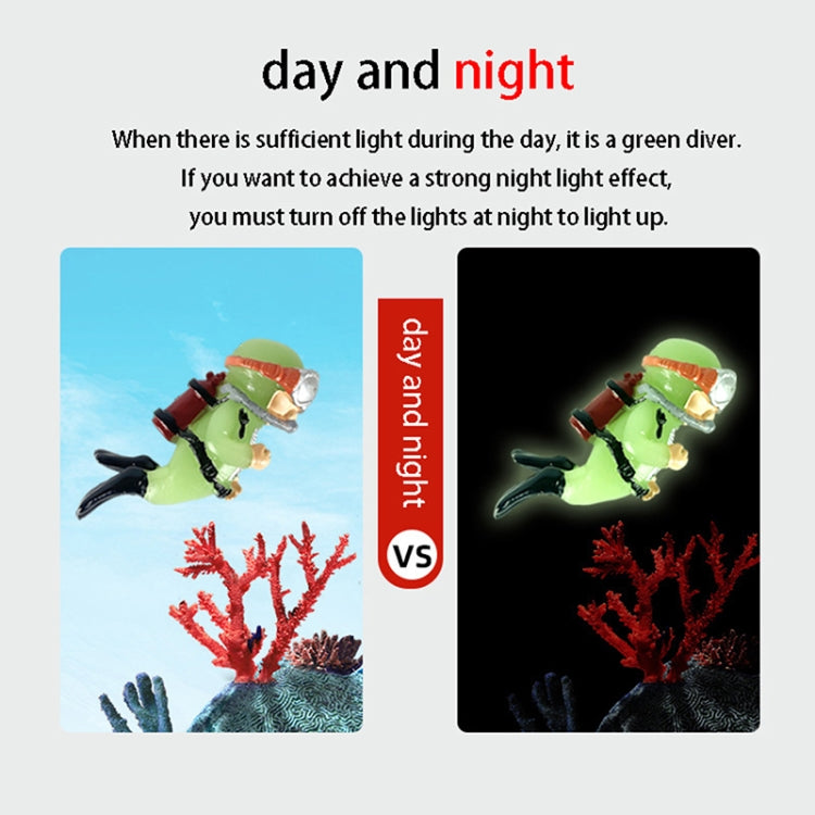 Diver Aquarium Pendant Fish Tank Aquascape Ornament Decoration(With Camera Fluorescent)
