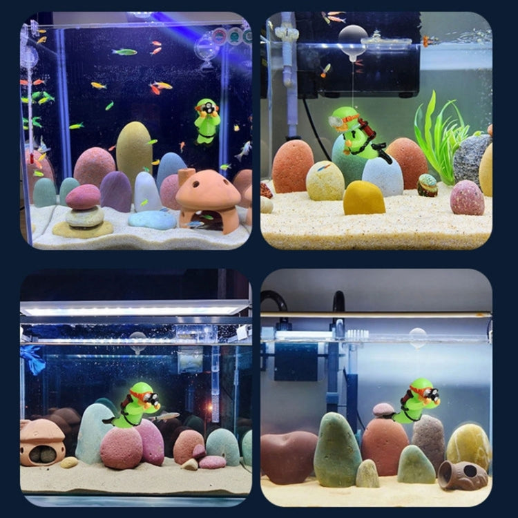 Diver Aquarium Pendant Fish Tank Aquascape Ornament Decoration(With Camera Fluorescent Green)