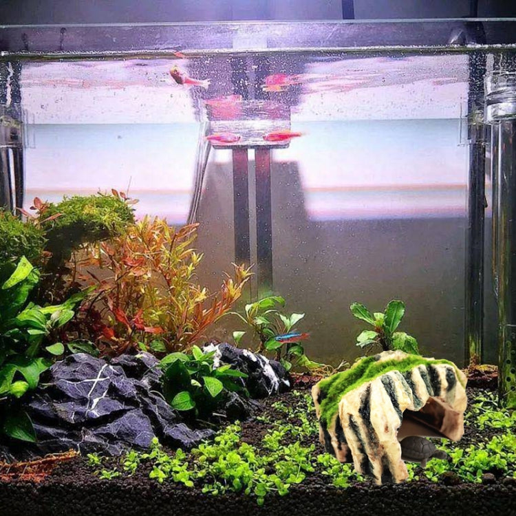 GT46 Flocked Caple Box Turtle Hiding Nest Moss Cave Turtle Cave Sunbed