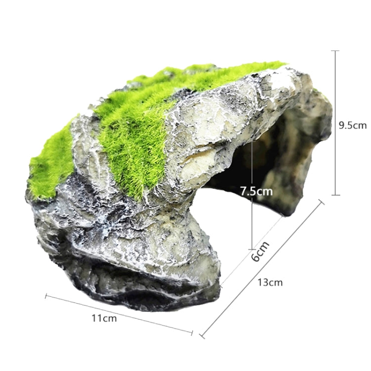 GT47 Flocked Caple Box Turtle Hiding Nest Moss Cave Turtle Cave Sunbed