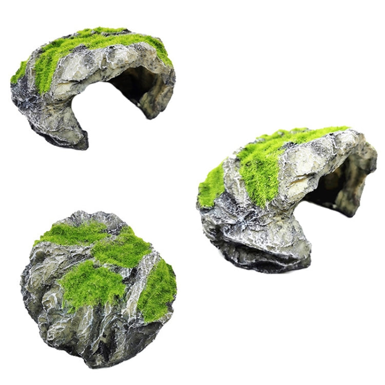 GT47 Flocked Caple Box Turtle Hiding Nest Moss Cave Turtle Cave Sunbed