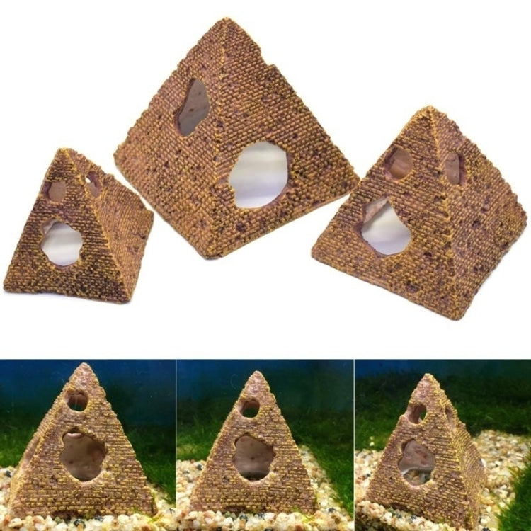 10x11cm Medium Fish Tank Aquascape Hiding House Resin Pyramid Shrimp House Hiding Cave