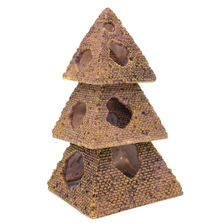 12x13cm Large Fish Tank Aquascape Hiding House Resin Pyramid Shrimp House Hiding Cave