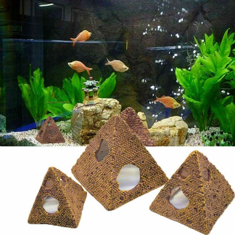 12x13cm Large Fish Tank Aquascape Hiding House Resin Pyramid Shrimp House Hiding Cave