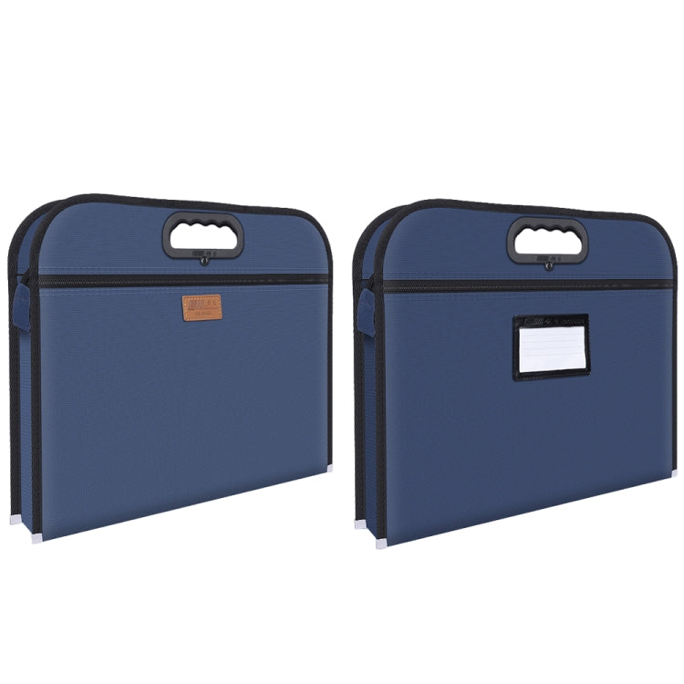 Multifunctional Business Portable Briefcase Large-capacity Oxford Cloth File Bag Blue