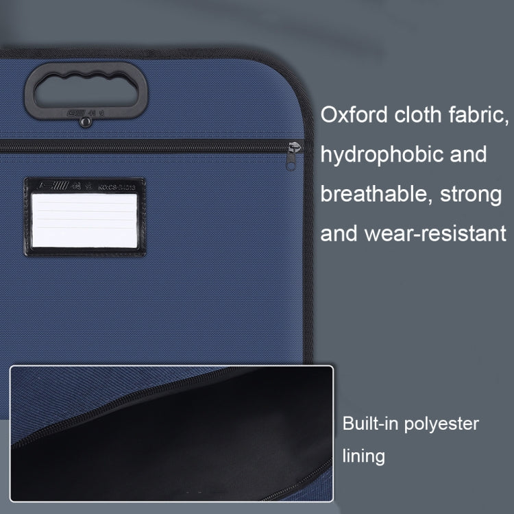 Multifunctional Business Portable Briefcase Large-capacity Oxford Cloth File Bag Blue