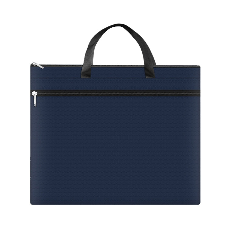 A3-8133 Large-capacity Handheld Zipper File Bag Oxford Cloth Waterproof Art Storage Bag(Ink Blue)