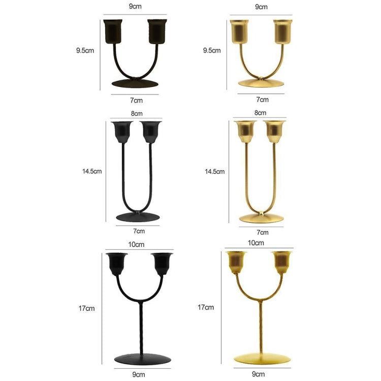 Large U Black U-shaped Iron Candle Holder Home Dinner Romantic Candle Holder Ornament