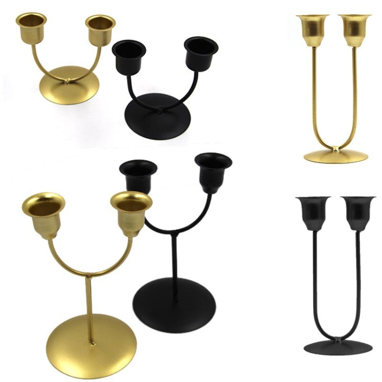 Y-shaped Black U-shaped Iron Candle Holder Home Dinner Romantic Candle Holder Ornament