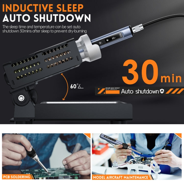 FNIRSI HS-01 Smart Soldering Iron Digital Display Portable Mini Soldering Station(Blue KR)