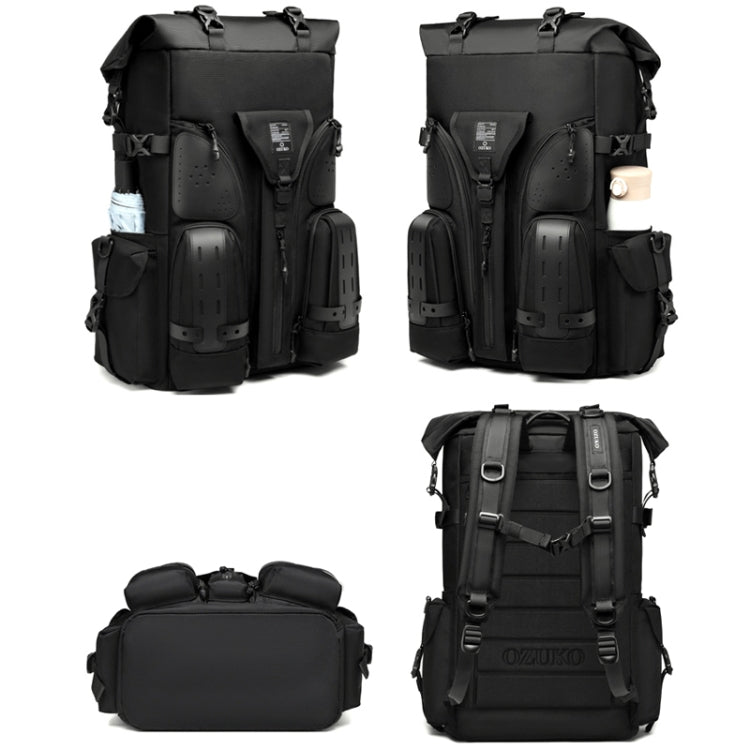 Ozuko 9631 Waterproof Outdoor Backpack Large Capacity Travel Baseball Bag(Black)