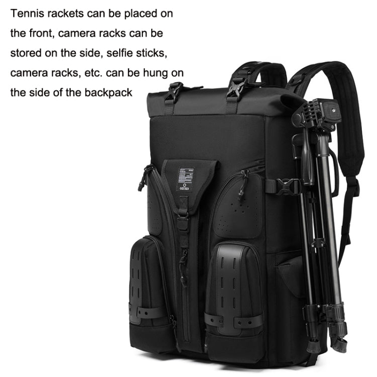 Ozuko 9631 Waterproof Outdoor Backpack Large Capacity Travel Baseball Bag(Black)
