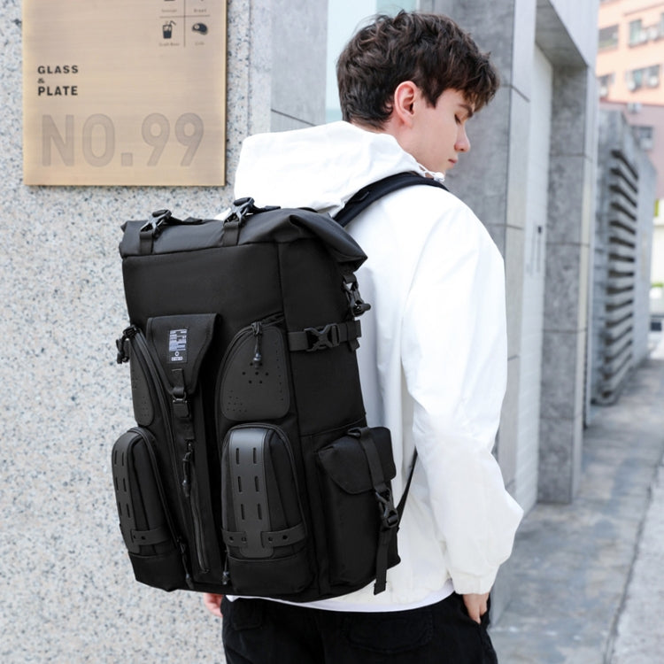 Ozuko 9631 Waterproof Outdoor Backpack Large Capacity Travel Baseball Bag(Black)