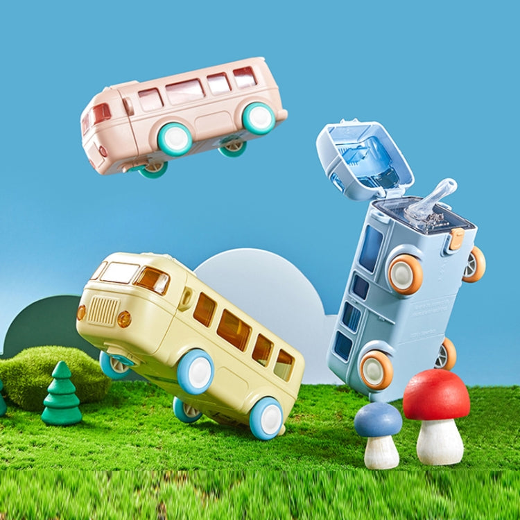 KT-1139 500ml Portable Leakproof Water Cup with Strap Cute Bus Shaped Sippy Cup, Color: Blue