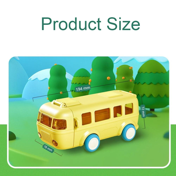 KT-1139 500ml Portable Leakproof Water Cup with Strap Cute Bus Shaped Sippy Cup, Color: Pink