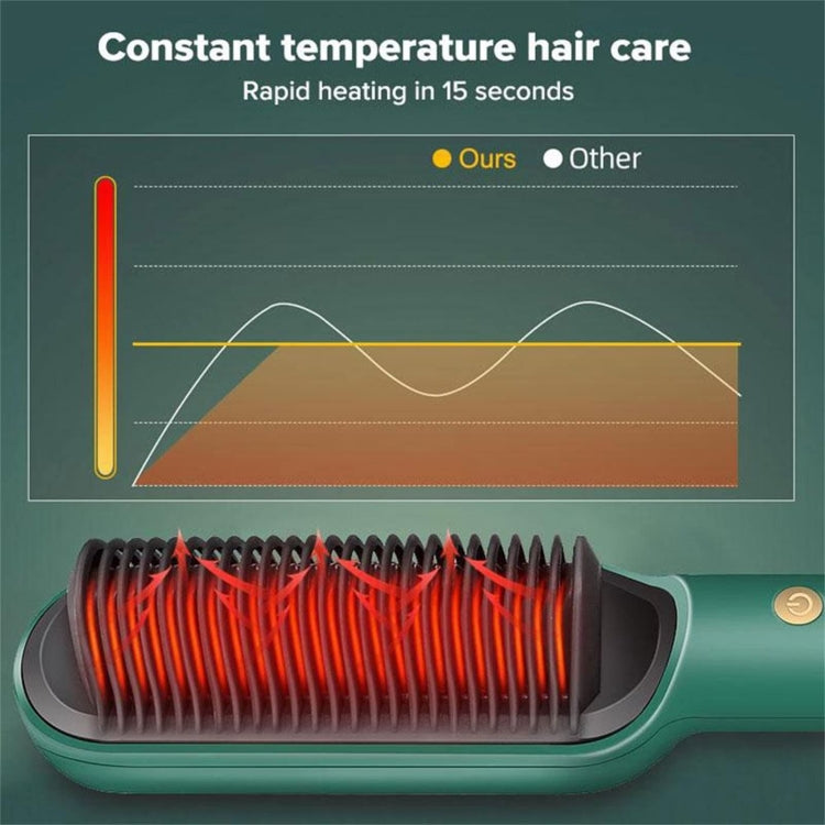 2 In 1 Hair Straightener Brush And Curler Negative Ion Hair Straightener Styling Comb(Black)