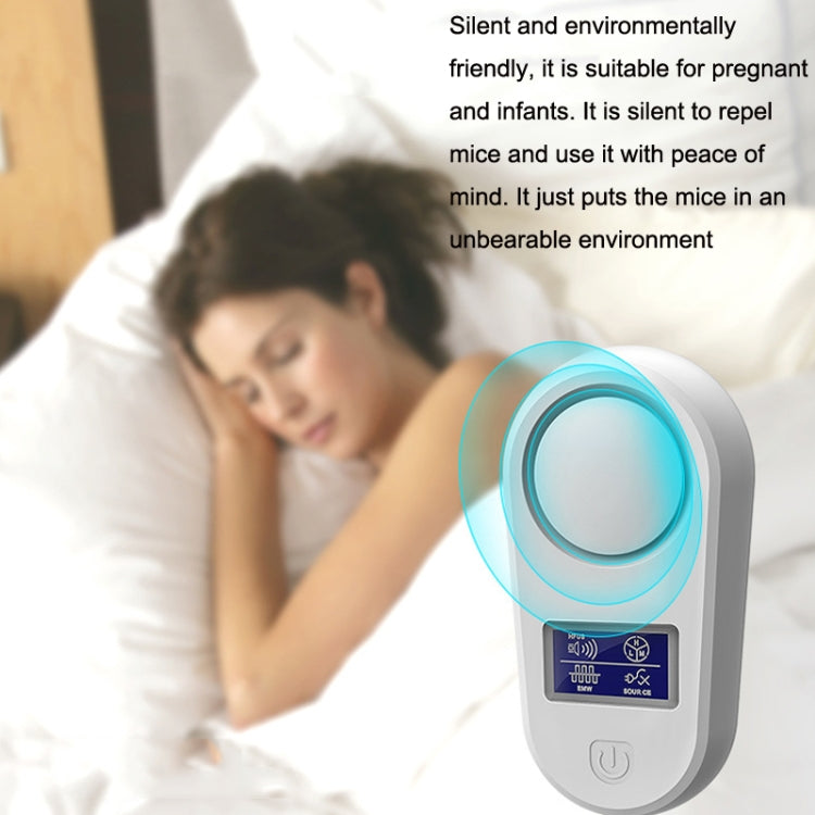 High Power Display Ultrasonic Mouse Repellent Mosquito Repellent Home Intelligent Insect Repellent EU Plug(Black)