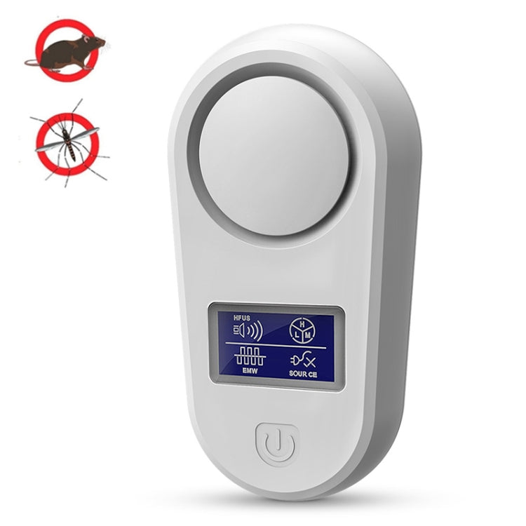 High Power Display Ultrasonic Mouse Repellent Mosquito Repellent Home Intelligent Insect Repellent AU Plug(White)