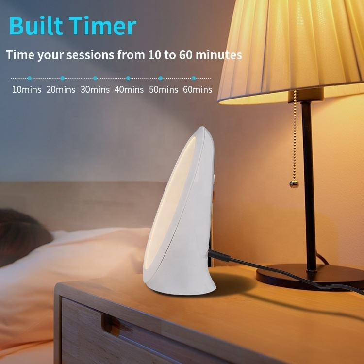 JSK-SL02 LED SAD Touch Timing Stepless Dimming Therapy Mood Desk Lamp Simulate Natural Light US Plug