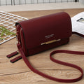Women Multi-Card Wallet Clutch Bag Large Capacity Casual Single Shoulder Crossbody Bag(Claret)
