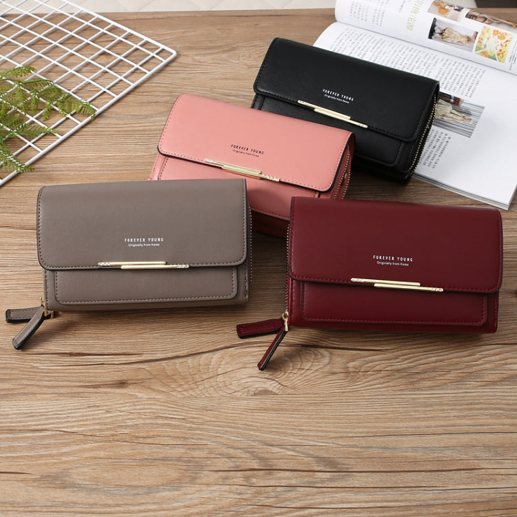 Women Multi-Card Wallet Clutch Bag Large Capacity Casual Single Shoulder Crossbody Bag(Grey)