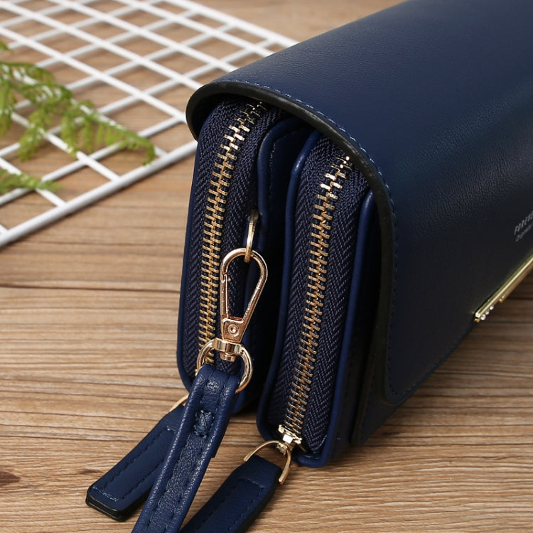 Women Multi-Card Wallet Clutch Bag Large Capacity Casual Single Shoulder Crossbody Bag(Grey)