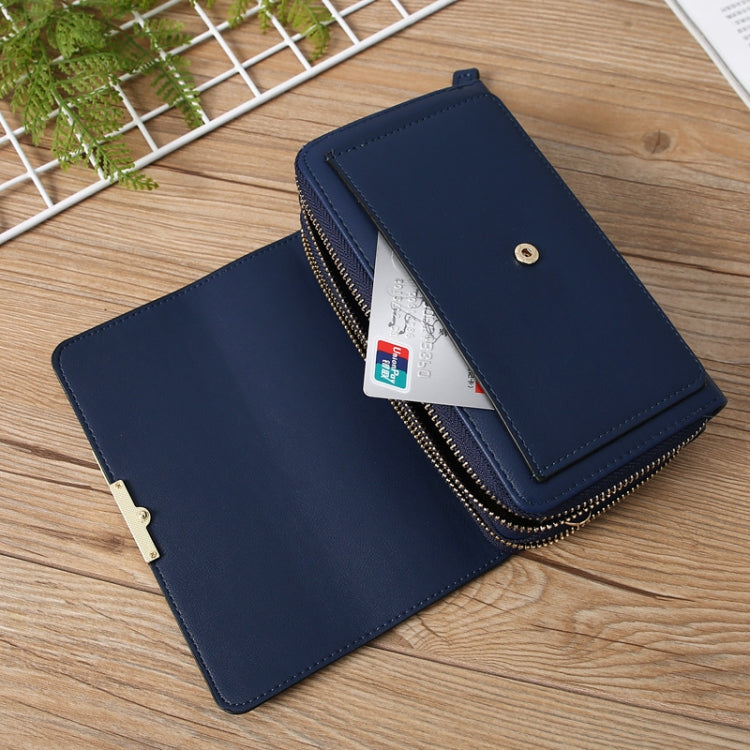 Women Multi-Card Wallet Clutch Bag Large Capacity Casual Single Shoulder Crossbody Bag(Grey)