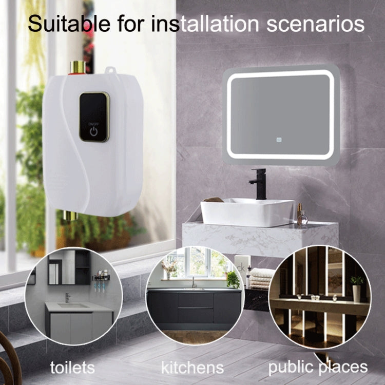 Instant Water Heater Mini Kitchen Quick Heater Household Hand Washing Water Heater US Plug(White)