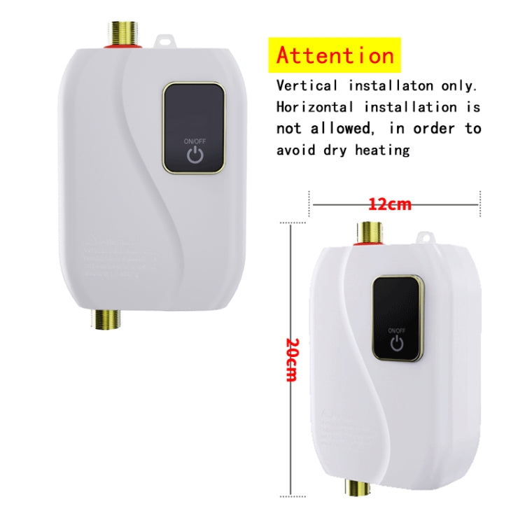 Instant Water Heater Mini Kitchen Quick Heater Household Hand Washing Water Heater EU  Plug(Black)