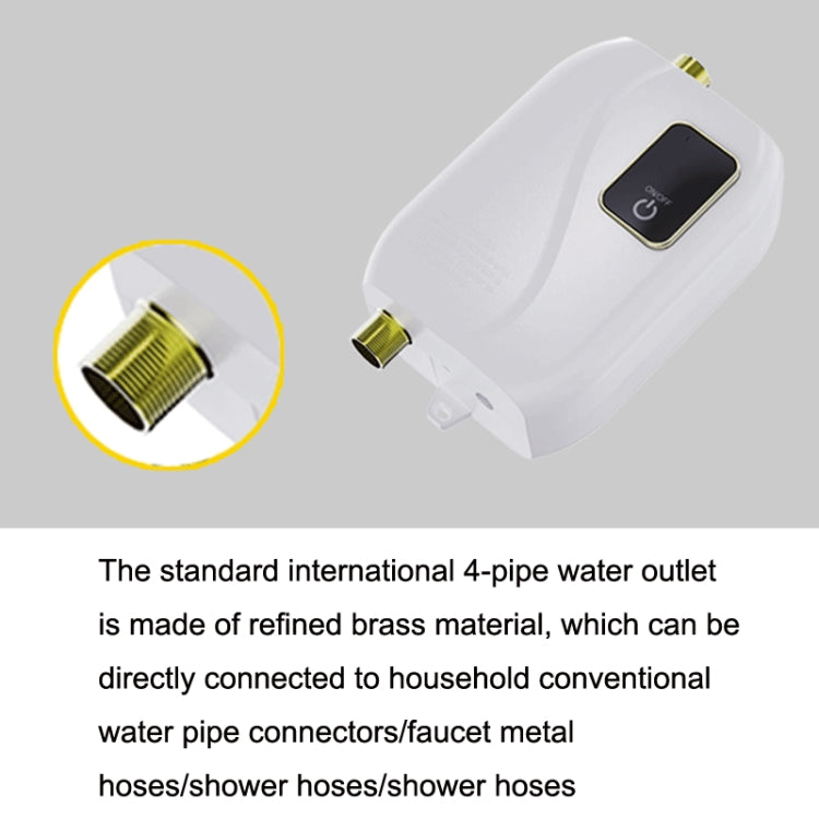 Instant Water Heater Mini Kitchen Quick Heater Household Hand Washing Water Heater EU  Plug(Black)