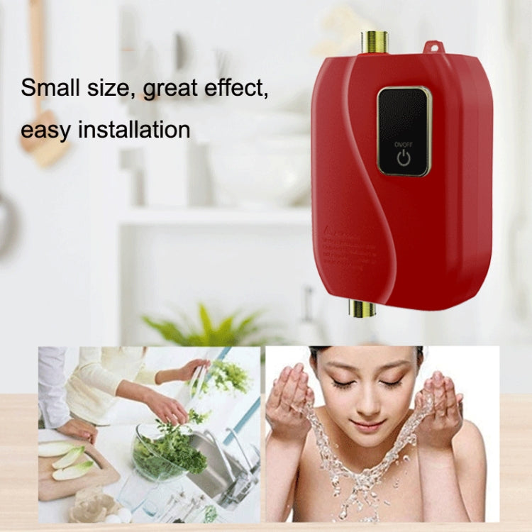 Instant Water Heater Mini Kitchen Quick Heater Household Hand Washing Water Heater EU  Plug(Black)