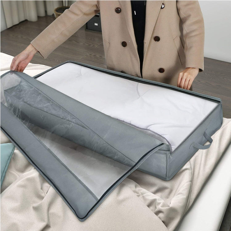 Non-Woven Quilt Storage Bag Home Dustproof Finishing Bag Moving Packing Bag 100 x 50 x 15cm(Deep Gray)
