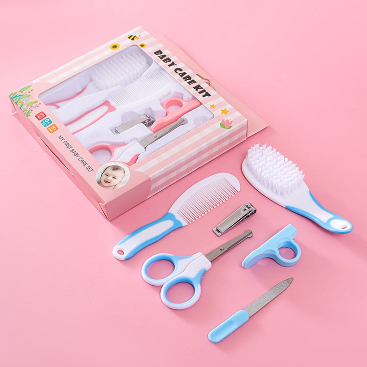 2sets 6 in 1 Baby Care Cleaning Kit Nail Scissors Combination Set, Color: Two-color Blue
