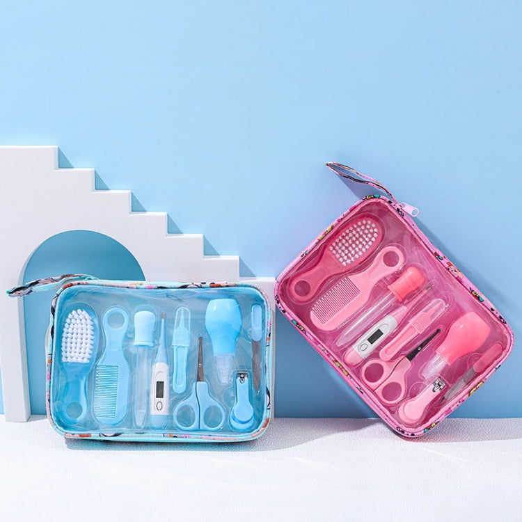 10pcs/set Blue Children Cleaning Care Set Maternal and Baby Grooming Supplies Care Tools