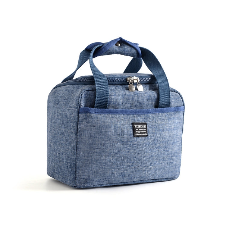 Portable Lunch Bag Thermal Insulated Lunch Box Tote Cooler Handbag 24  x 17 x 14cm(Blue)