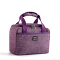 Portable Lunch Bag Thermal Insulated Lunch Box Tote Cooler Handbag 24  x 17 x 14cm(Purple)